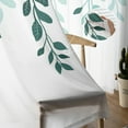 thumbnail image 5 of Teal Ombre Botanical Sheer Curtains 96 Inches Long 2 Panels Set, Window Sheer Curtains for Living Room/Bedroom, Watercolor Pastoral Leaf Light Filtering Rod Pocket Curtain 52'' x 96'' x 2, 5 of 7