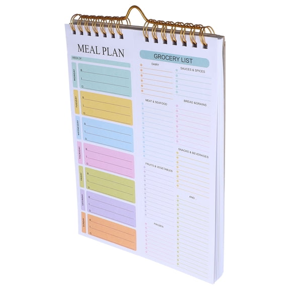 ROSENICE Weekly Meal Planner Notebook with Grocery List Notepad, Tear-Off Shopping List Pad for Home Kitchen Menu Planning