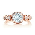 thumbnail image 4 of Gem Stone King 18K Rose Gold Plated Silver Sky Blue Aquamarine Ring for Women (1.07 Cttw, Gemstone Birthstone, Available in Size 5, 6, 7, 8, 9), 4 of 6