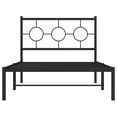 thumbnail image 5 of vidaXL Metal Bed Frame without Mattress with Headboard Black 39.4"x78.7", 5 of 9