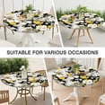 thumbnail image 7 of Fitted Round Tablecloth with Garden Style Floral Design, Elastic Edge for Secure Fit, Reusable Polyester Material, Fits 44-52 Inch Table, 7 of 7