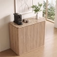 thumbnail image 2 of Hvoonc 34"W Fluted Sideboard Buffet Cabinet with Storage, Faux Marble Top, 2 Push-to-Open Doors, Adjustable Shelves, Modern Accent Cabinet for Dining Room, Living Room, Entryway, Natural Oak, 2 of 9