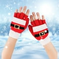 thumbnail image 4 of Womens Winter Gloves Hwkond USB Electric Gloves Electric Warm Gloves Christmas Gloves Knitted Half Finger Flap Christmas Gloves on Sale, 4 of 6