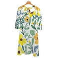 thumbnail image 6 of Yellow Floral White Background Pattern Womens Summer Dress Tie Back A Line Flare Dress, 6 of 9