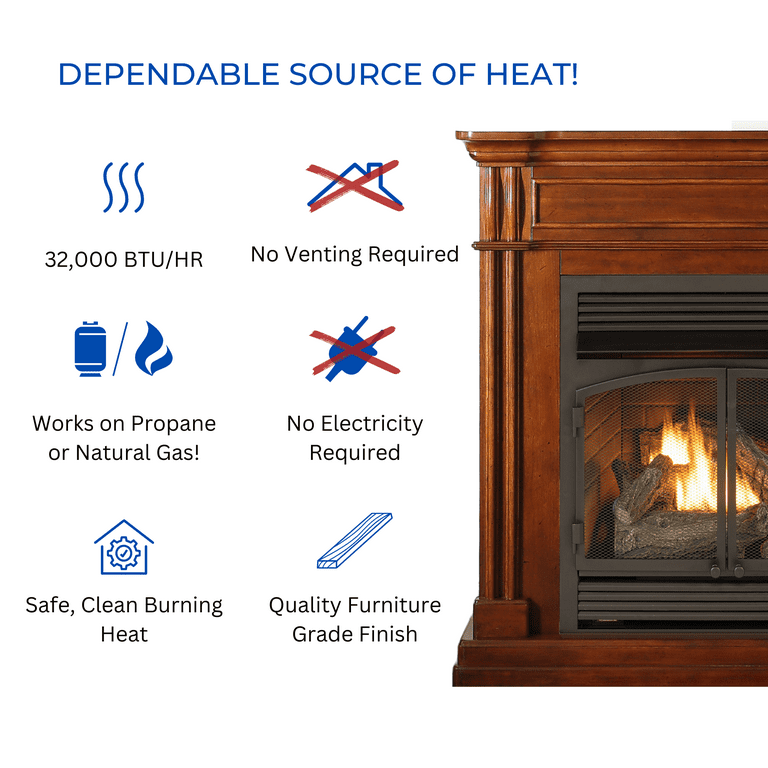 Dual Fuel Propane Heater With Mantel Duluth Forge Dual Fuel - Main Image