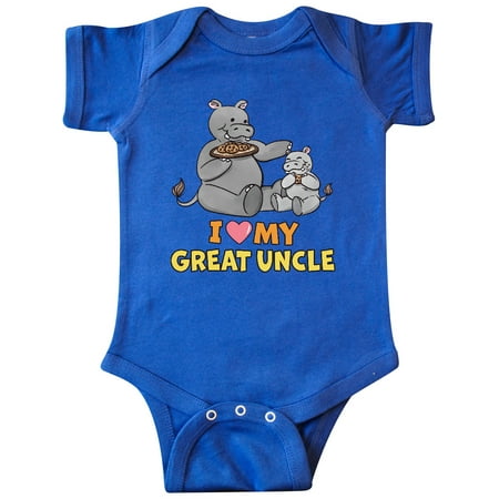 

Inktastic I Love My Great Uncle Hippos Gift Baby Boy or Baby Girl Bodysuit
