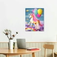 thumbnail image 2 of Shiartex  Unicorn Wall Art Girl's Bedroom Decor - Rainbow Canvas Pictures for Kids Nursery Home Decor - Watercolor Framed Posters Paintings 16x20 Inch, 2 of 3