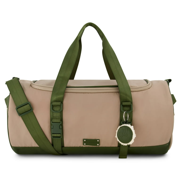 Carryall Duffle Leather Bag in Olive Green