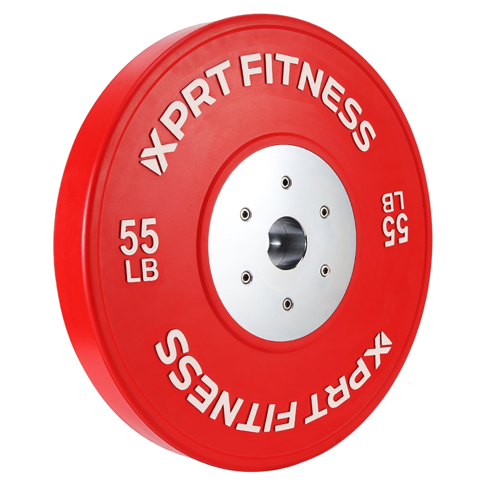 XPRT Olympic Competition Bumper Plate with Steel Core Insert, 55lb Red