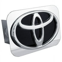 Au-Tomotive Gold Inc. Toyota 3D Logo Black Infill Chrome Tow Hitch Cover, Official Licensed