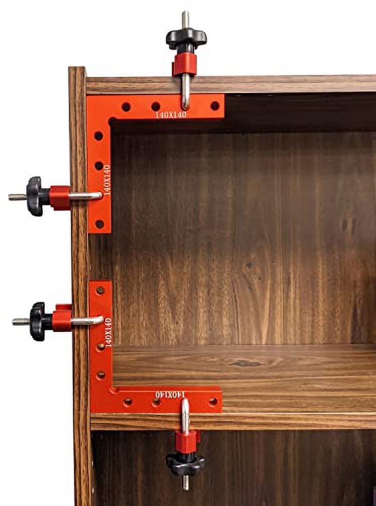 90 Degree Positioning Squares with 4 Clamps, 5.5" x 5.5" Sturdy Aluminum Alloy L-Type Right Angle Corner Clamp for Picture Frame Box, Cabinets, Drawers, Woodworking or Welding