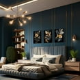 thumbnail image 4 of JANS.NO1 Navy Blue Flower Canvas Wall Art 3 Pieces Minimalist Blue Watercolor Floral Pictures Prints for Living Room Decor (Navy Blue Flower,12.00" x 16.00" Pcs), 4 of 7