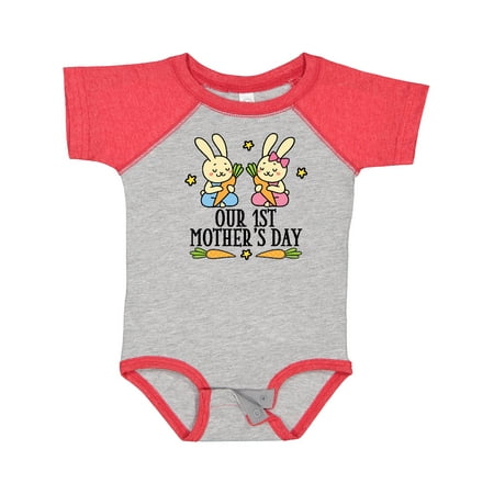 

Inktastic Twins First Mothers Day Boy Girl Gift Baby Boy or Baby Girl Bodysuit