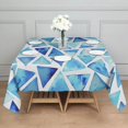 thumbnail image 3 of Blue Watercolor Triangle Pattern Square Tablecloth,Waterproof Square Table Cover,Wipeable Spillproof Washable Table Cover for Home Kitchen Party Decor 60"x60"(152x152cm), 3 of 6