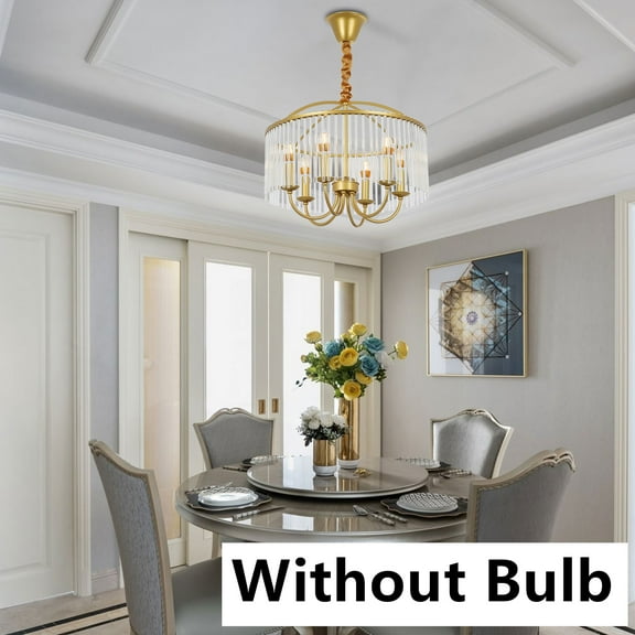 Modern Crystal Chandelier Lamp Kitchen Island Ceiling Light Pendant Lamp Fixture 20" Ridgeyard 6 Arms Chandelier Crystal Ceiling Pendant Light Gold Color Modern Gold Elegant Crystal Chandelier