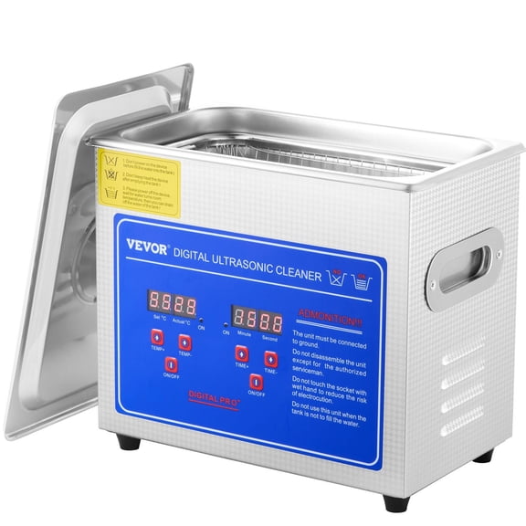 Ultrasonic Cleaner with Digital Timer & Heater, 3L Capacity, Stainless Steel Sonic Cleaning Machine for Jewelry, Glasses, Watches, Small Parts, Circuit Boards, 40kHz Frequency with Heating Function