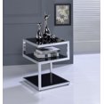thumbnail image 1 of ACME Alyea End Table in Chrome & Black Glass, 1 of 2