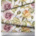 thumbnail image 2 of Soimoi Polyester Crepe Fabric Leaves & Rose Flower Print Fabric by The Yard 52 Inch Wide, 2 of 3