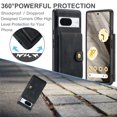 thumbnail image 4 of Wallet Case for Google Pixel 8 with Detachable Card Slots Holder Magnetic Closure Cover, Premium PU Leather Slim Kickstand Soft Silicone Shockproof Lens Protective Case,Black, 4 of 8