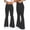Black, variant on Olyvenn Women's Polka Dot Printed Flare Yoga Pants, High Waist Loose Wide Leg Trousers, Soft Stretch Casual Workout Loungewear White S