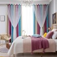 thumbnail image 2 of Mistaha Decdeal 1PCS Star Curtains Hollow Style Sheer Colorful Double Layer Star Window Curtains for, 2 of 8