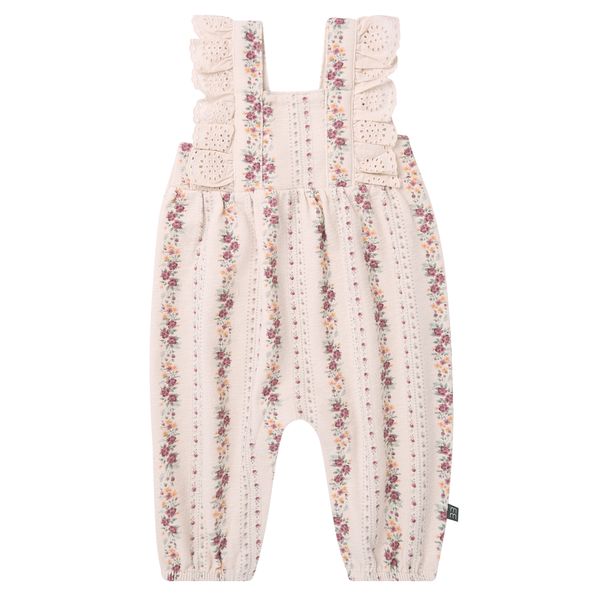 Modern Moments by Gerber baby Girl Long Leg Romper with Ruffle Detail, Sizes 0/3 Months - 24 Months
