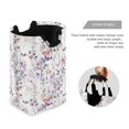 thumbnail image 3 of Yayeee Freestanding Laundry Hamper with Handle Collapsible Large Storage Basket for Clothes, Purple Wildflowers, 3 of 7