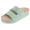 Green, variant on Women’s Wedge Slide Sandals, Adjustable Double Strap Microsuede Slides, 2” Platform Comfort Sandals, Lightweight Non-Slip EVA Sole, Casual Summer Slip-On Shoes for Women