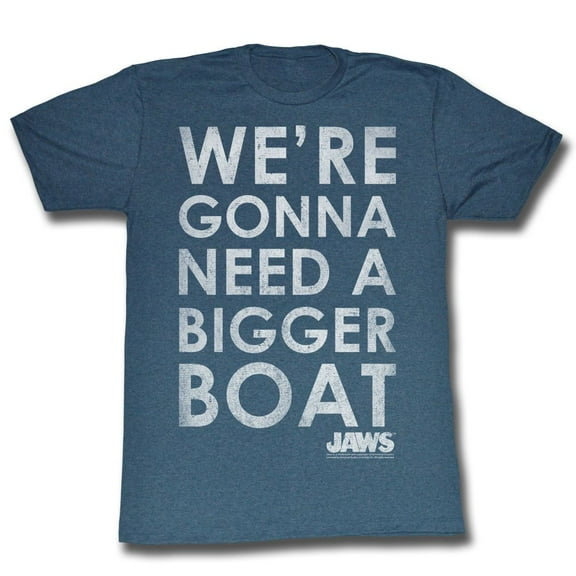 Jaws Bigger Boat Navy Adult T-Shirt 6Xl