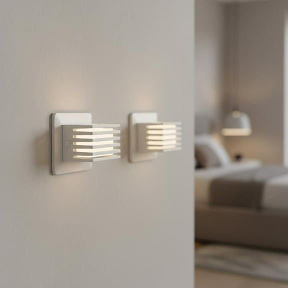 LOHASLED 2 Pcs White Warm White 3000K Plug In Night Light with Dimmable Function