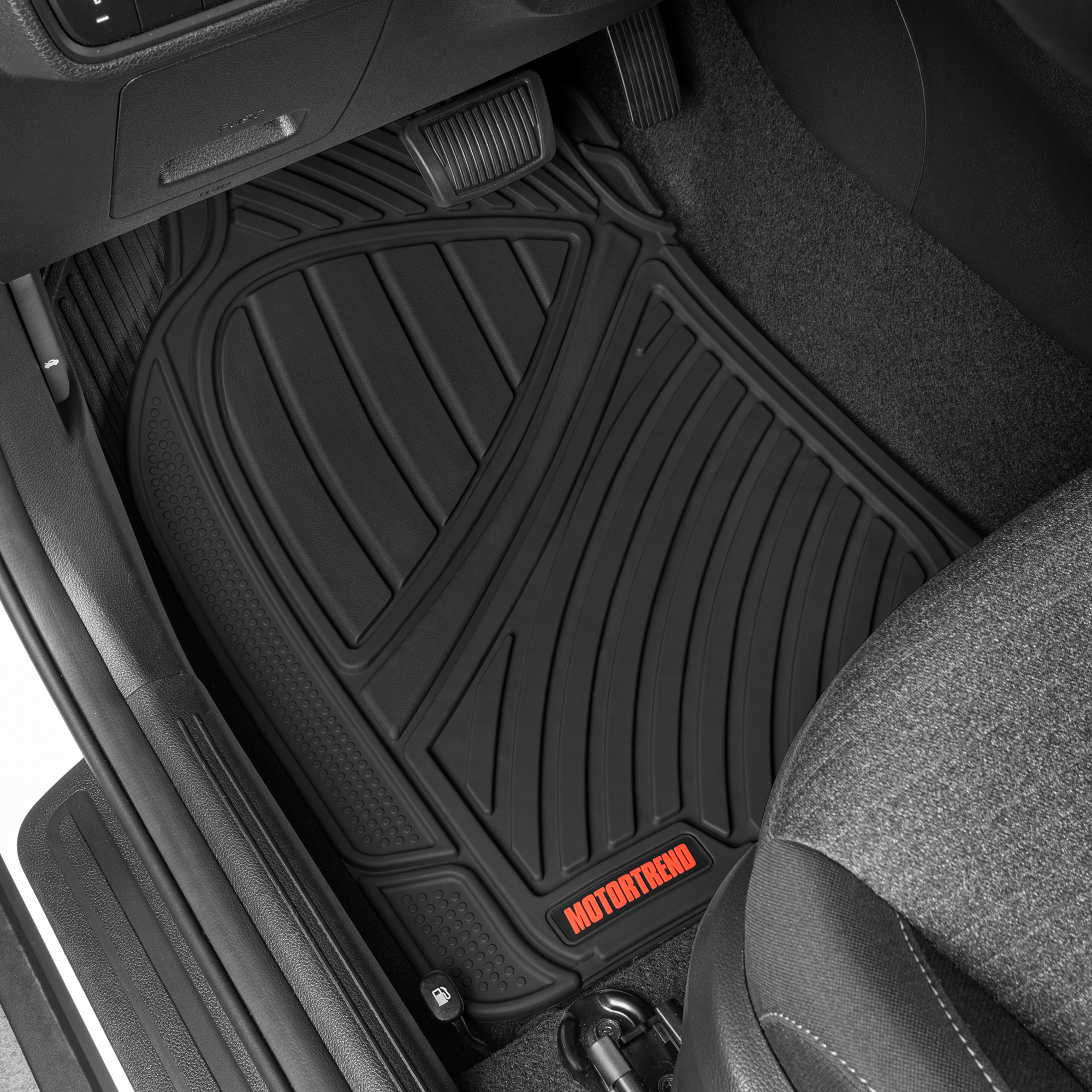 Motor Trend FlexTough 3-Piece Rubber Floor Mats, Black photo 2
