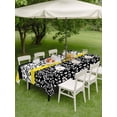 thumbnail image 5 of 60x120 Inch Outdoor Tablecloth with Umbrella Hole Zipper Rectangle Black Yellow Rectangular Tablecloths Outside Waterproof Garden Floral Stripe Aesthetic Flower Boho Patio Table Cover for Picnic, 5 of 8