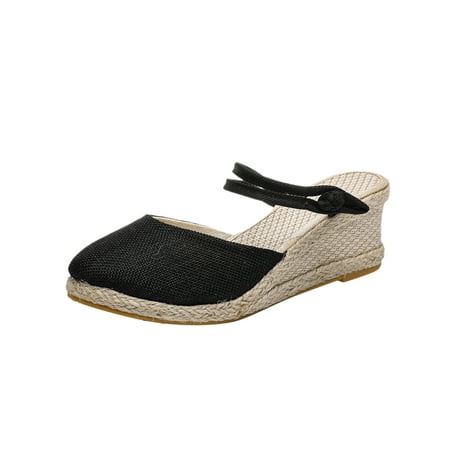

Women Sandals clearance for Juebong Espadrilles Flatform Sandals for Women Platform Ankle Strap Wedge Sandals Closed Toe Ankle Strap Espadrille Wedge Sandals for Women Casual Summer Womens Shoes
