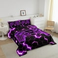 thumbnail image 3 of Erosebridal Teens Gaming Bedding Full Comforter Set, Purple Geometric Down Comforter, Honeycomb Bedroom Decor, Breathable, 3 of 7