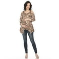 thumbnail image 5 of White Mark Women's Maternity Snake Print Cold Shoulder Tunic, 5 of 6