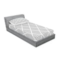 thumbnail image 3 of Ambesonne Geometric Fitted Sheet & Pillow Sham Set, Digital Diamond Form, Full, White, 3 of 3