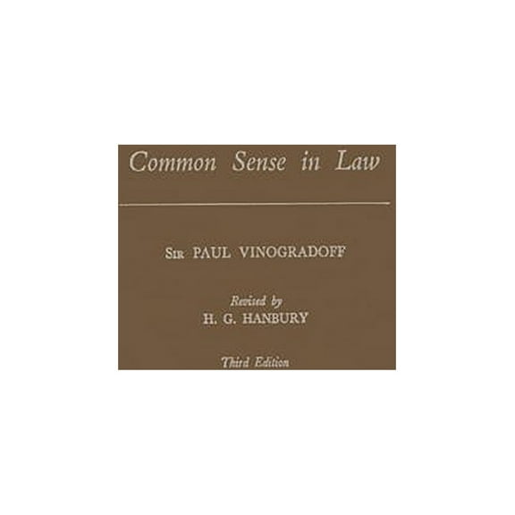 Common Sense in Law, (Hardcover)
