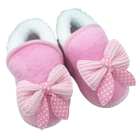 

Toddler Baby Slippers Socks Cute Cartoon Shoes Soft Anti-slip Boots Winter Home Slippers Infant Toddler Artificial Woolen Slippers Socks 0-18M