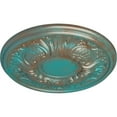 thumbnail image 3 of Ekena Millwork 11 3/4"OD x 1 1/4"P Wakefield Ceiling Medallion (Fits Canopies up to 3 5/8"), Hand-Painted Copper Green Patina, 3 of 7