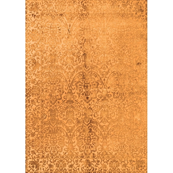 Ahgly Company Indoor Rectangle Abstract Orange Contemporary Area Rugs, 3' x 5'