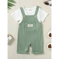 thumbnail image 4 of CARETOO Toddler Baby Boys Clothes Summer Outfit T-Shirt Jumpsuit Set Cotton Fabric Cute Solid Color, 4 of 14