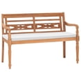 thumbnail image 1 of vidaXL Batavia Bench with Cushions 120 cm Teak, 1 of 5