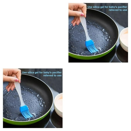 

Widealiff 2pcs Silicone Basting Brush Clear Handle Heat Resistant Pastry Pancake BBQ Oil Brush Butter Baking Tool Pink
