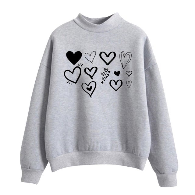 WEAIXIMIUNG Robes Sweat-Shirt pour Femmes 2024 Sweat-Shirt pour Femmes Saint-Valentin pour Haut à Motifs Sweat-Shirt à Manches Longues Blouse Décontractée Pull-Over