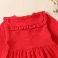 thumbnail image 5 of Staki Girls Knit Dress Toddler Girl Dress Clothes Ruffle Long Sleeve Casual Dress Cute Winter Fall Girls Dresses(Red,18-24 Months), 5 of 9