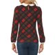 thumbnail image 3 of CAMISA DE MANGA LARGA CON COLLAR PETER PAN PARA MUJERES CHIC EN ROJO Y MARRÓN, 3 of 5