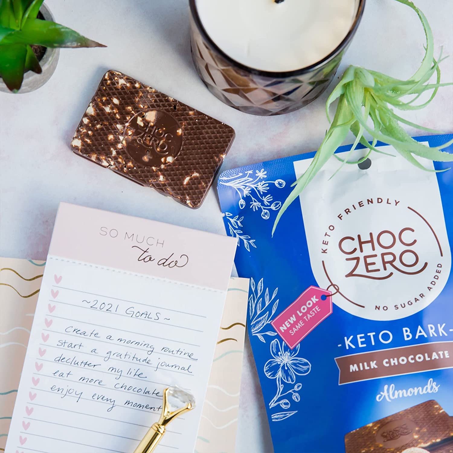 Buy ChocZero's Keto Bark, Milk Chocolate Almonds, No Added Sugar, Low