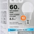 thumbnail image 4 of Sylvania A19 8.5 Watt 120 Volt E26 Base Clear Daylight LED Light Bulb | 79281, 4 of 5