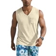 thumbnail image 6 of Men's V-Neck Sleeveless Quick-Dry Sports T-Shirt, Muscle Cotton Shirts, Summer Athletic Casual Basic Tees with Pocket, 3XL, 6 of 8