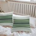 thumbnail image 7 of Waterproof Throw Pillow Covers Set of 2, 20x20 Inch Sage Green Ombre Stripe Decorative Pillowcases Outdoor Pillow Slip Cushion Covers Set for Couch Tent Farmhouse Striped Gradient, 7 of 7